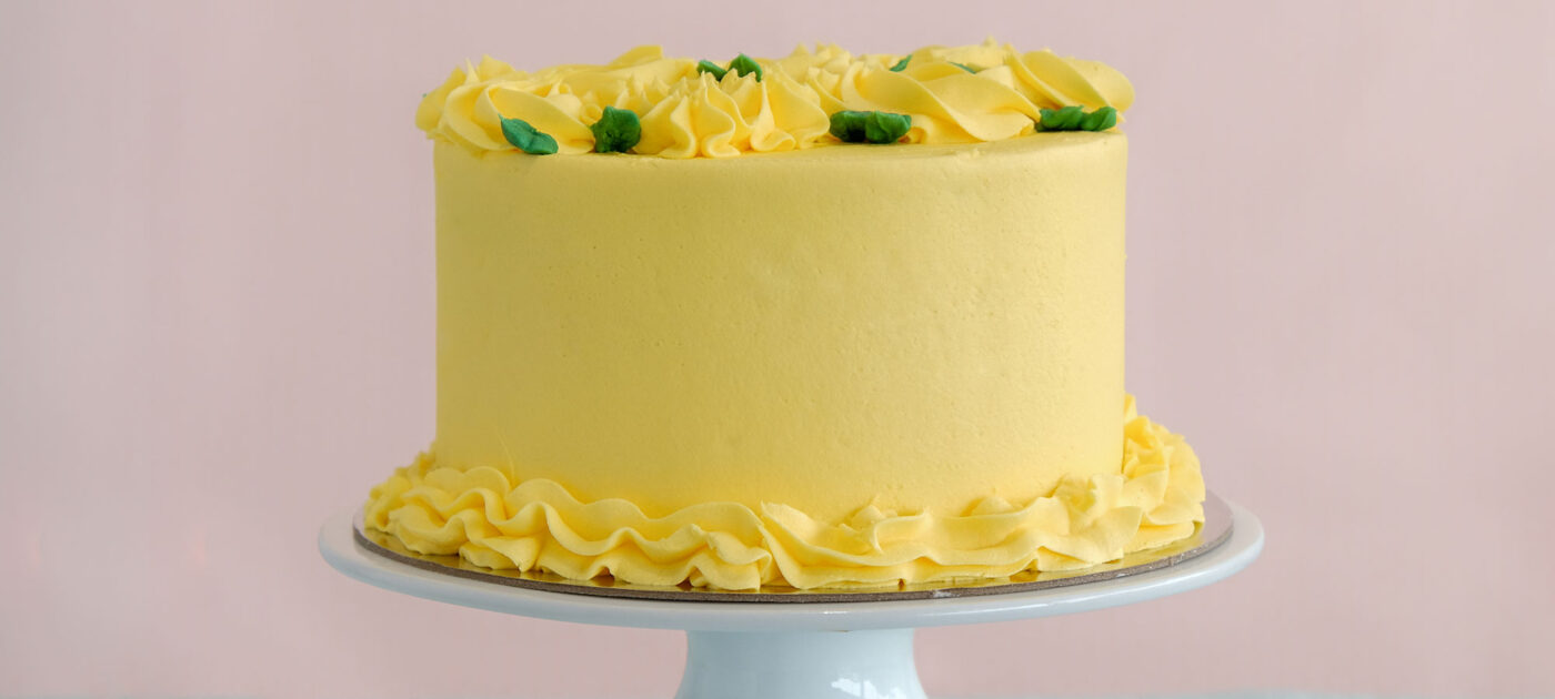 yellow pretty style cake