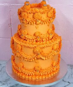 two tiered retro vintage cake